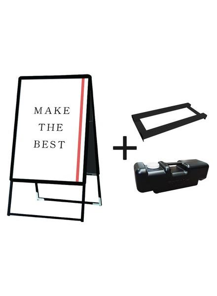 常磐精工 ポスタースタンド ポスターグリップスタンド看板 屋内用 A1両面ブラック ウエイトアーム・水タンクセット PGSK-A1RB-3SET|【店舗用品】