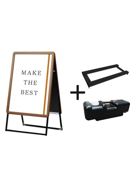 常磐精工 ポスタースタンド ポスターグリップスタンド看板 屋内用 A1 両面 木目 ウエイトアーム・水タンクセット PGSK-A1RM-3SET|【店舗用品】