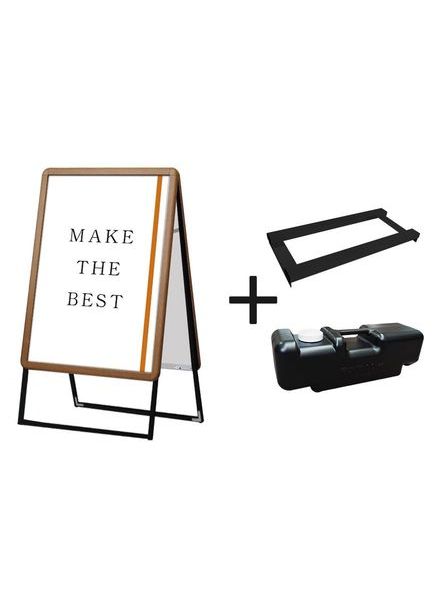 常磐精工 ポスタースタンド ポスターグリップスタンド看板 屋外用 A1 両面 木目 ウエイトアーム・水タンクセット PGSK-A1RM-G-3SET|【店舗用品】