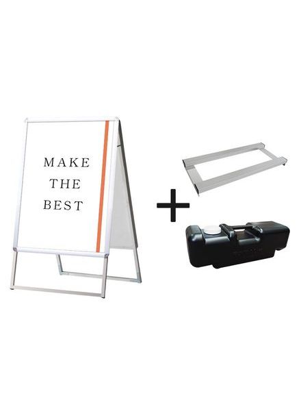 常磐精工 ポスタースタンド ポスターグリップスタンド看板 屋外用 A1両面シルバー ウエイトアーム・水タンクセット PGSK-A1RS-G-3SET|【店舗用品】