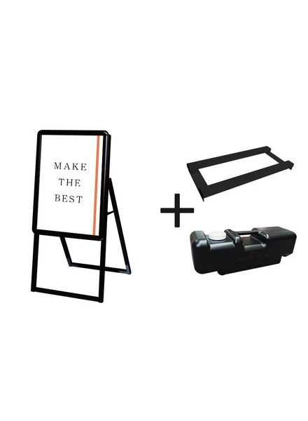 常磐精工 ポスタースタンド ポスターグリップスタンド看板 屋外用 A2片面ブラック ウエイトアーム・水タンクセット PGSK-A2KB-G-3SET|【店舗用品】