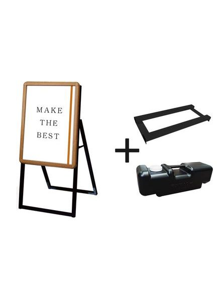 常磐精工 ポスタースタンド ポスターグリップスタンド看板 屋外用 A2 片面 木目 ウエイトアーム・水タンクセット PGSK-A2KM-G-3SET|【店舗用品】