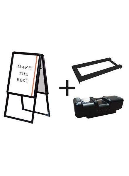 常磐精工 ポスタースタンド ポスターグリップスタンド看板 屋外用 A2両面ブラック ウエイトアーム・水タンクセット PGSK-A2RB-G-3SET|【店舗用品】