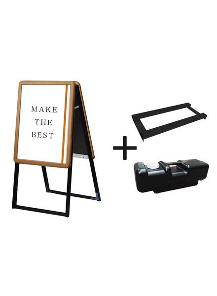 常磐精工 ポスタースタンド ポスターグリップスタンド看板 屋内用 A2 両面 木目 ウエイトアーム・水タンクセット PGSK-A2RM-3SET|【店舗用品】