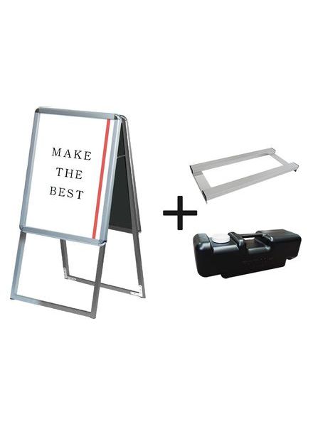 常磐精工 ポスタースタンド ポスターグリップスタンド看板 屋内用 A2両面シルバー ウエイトアーム・水タンクセット PGSK-A2RS-3SET|【店舗用品】