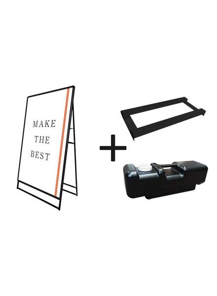 常磐精工 ポスタースタンド ポスターグリップスタンド看板 屋外用 B0片面ブラック ウエイトアーム・水タンクセット PGSK-B0KB-G-3SET|【店舗用品】