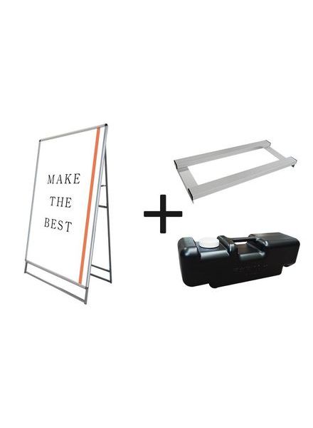 常磐精工 ポスタースタンド ポスターグリップスタンド看板 屋外用 B0片面シルバー ウエイトアーム・水タンクセット PGSK-B0KS-G-3SET|【店舗用品】