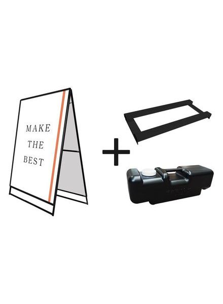 常磐精工 ポスタースタンド ポスターグリップスタンド看板 屋外用 B0両面ブラック ウエイトアーム・水タンクセット PGSK-B0RB-G-3SET|【店舗用品】