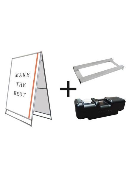 常磐精工 ポスタースタンド ポスターグリップスタンド看板 屋外用 B0両面シルバー ウエイトアーム・水タンクセット PGSK-B0RS-G-3SET