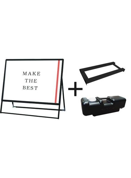 常磐精工 ポスタースタンド ポスターグリップスタンド看板 屋外用 B0横片面ブラック ウエイトアーム・水タンクセット PGSK-B0YKB-G-3SET|【店舗用品】