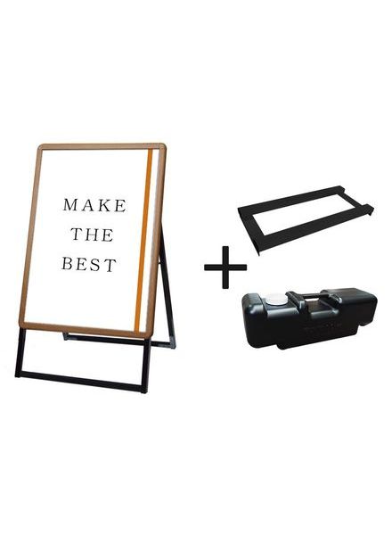 常磐精工 ポスタースタンド ポスターグリップスタンド看板 屋外用 B1 片面 木目 ウエイトアーム・水タンクセット PGSK-B1KM-G-3SET|【店舗用品】