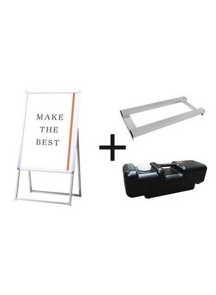 常磐精工 ポスタースタンド ポスターグリップスタンド看板 屋外用 B1片面シルバー ウエイトアーム・水タンクセット PGSK-B1KS-G-3SET|【店舗用品】
