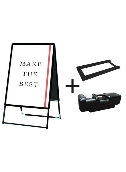 常磐精工 ポスタースタンド ポスターグリップスタンド看板 屋内用 B1両面ブラック ウエイトアーム・水タンクセット PGSK-B1RB-3SET|【店舗用品】