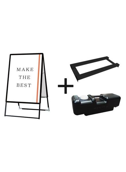 常磐精工 ポスタースタンド ポスターグリップスタンド看板 屋外用 B1両面ブラック ウエイトアーム・水タンクセット PGSK-B1RB-G-3SET|【店舗用品】