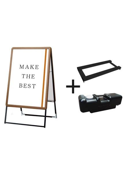 常磐精工 ポスタースタンド ポスターグリップスタンド看板 屋外用 B1 両面 木目 ウエイトアーム・水タンクセット PGSK-B1RM-G-3SET|【店舗用品】