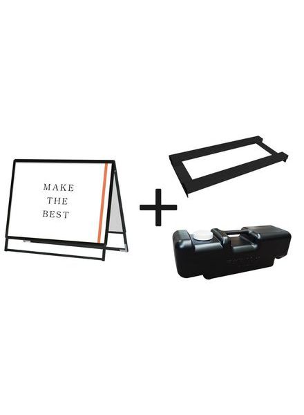 常磐精工 ポスタースタンド ポスターグリップスタンド看板 屋外用 B1横ロウ両面ブラック ウエイトアーム・水タンクセット PGSK-B1YLRB-G-3SET|【店舗用品】