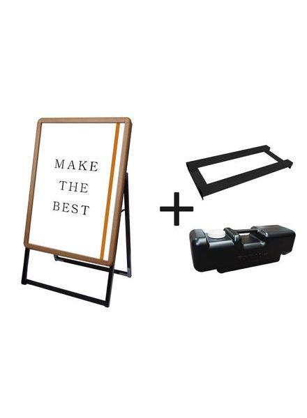 常磐精工 ポスタースタンド ポスターグリップスタンド看板 屋外用 B2 片面 木目 ウエイトアーム・水タンクセット PGSK-B2KM-G-3SET|【店舗用品】