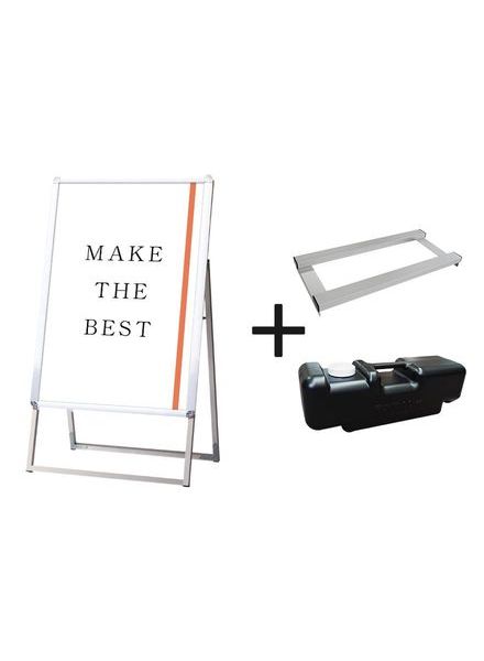 常磐精工 ポスタースタンド ポスターグリップスタンド看板 屋内用 B2片面シルバー ウエイトアーム・水タンクセット PGSK-B2KS-3SET|【店舗用品】