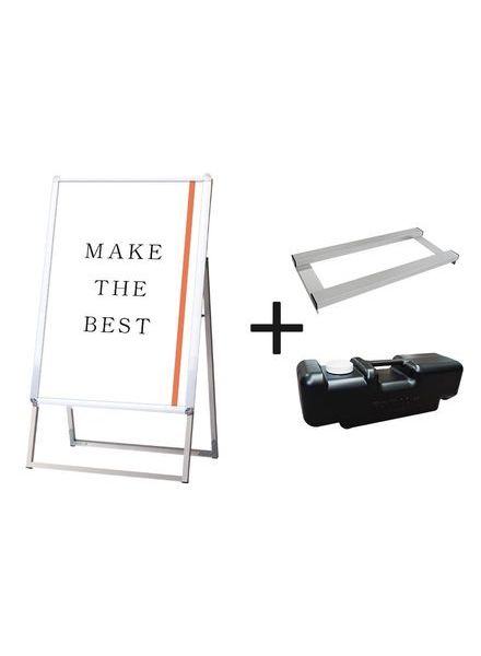 常磐精工 ポスタースタンド ポスターグリップスタンド看板 屋外用 B2片面シルバー ウエイトアーム・水タンクセット PGSK-B2KS-G-3SET|【店舗用品】