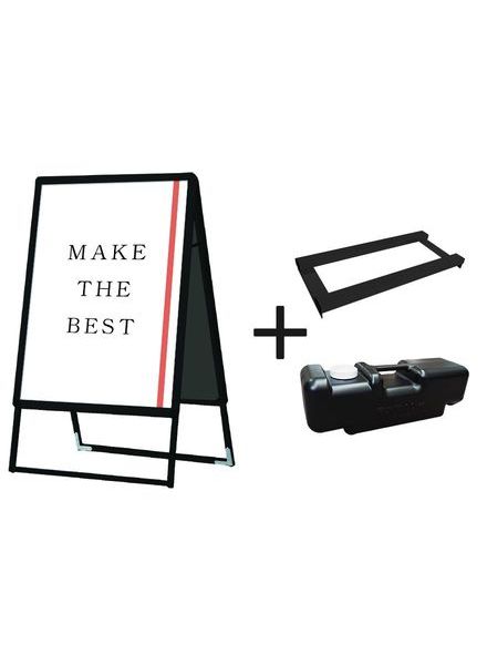 常磐精工 ポスタースタンド ポスターグリップスタンド看板 屋内用 B2両面ブラック ウエイトアーム・水タンクセット PGSK-B2RB-3SET|【店舗用品】