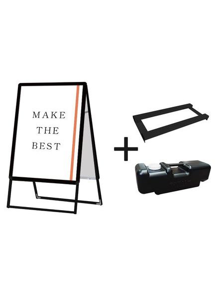 常磐精工 ポスタースタンド ポスターグリップスタンド看板 屋外用 B2両面ブラック ウエイトアーム・水タンクセット PGSK-B2RB-G-3SET|【店舗用品】
