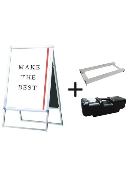 常磐精工 ポスタースタンド ポスターグリップスタンド看板 屋内用 B2両面シルバー ウエイトアーム・水タンクセット PGSK-B2RS-3SET|【店舗用品】