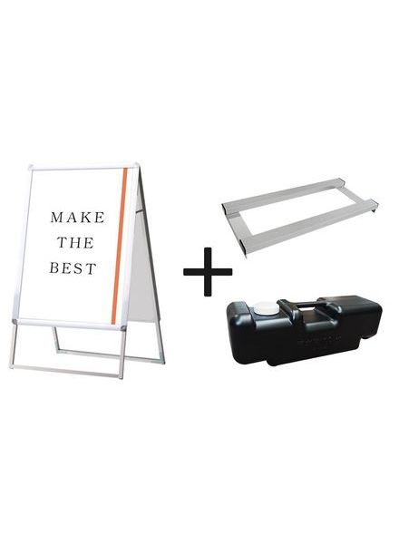 常磐精工 ポスタースタンド ポスターグリップスタンド看板 屋外用 B2両面シルバー ウエイトアーム・水タンクセット PGSK-B2RS-G-3SET|【店舗用品】