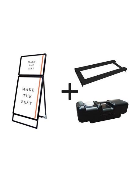 常磐精工 ポスタースタンド ポスターグリップスタンド看板コンビ(屋内用) A2A1片面ブラック ウエイトアーム・水タンクセット PGSKC-A2A1KB-3SET|【店舗用品】