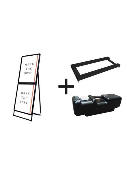 常磐精工 ポスタースタンド ポスターグリップスタンド看板コンビ(屋内用) B2B2片面ブラック ウエイトアーム・水タンクセット PGSKC-B2B2KB-3SET|【店舗用品】