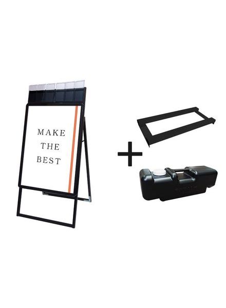 常磐精工 ポスタースタンド ポスターグリップスタンド看板パンフレットケース付(屋外用) B1片面ブラック ウエイトアーム・水タンクセット PGSKP-B1KB-G-3SET|【店舗用品】