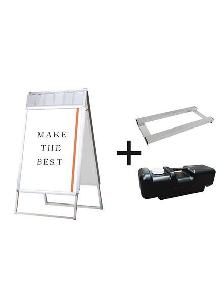 常磐精工 ポスタースタンド ポスターグリップスタンド看板パンフレットケース付(屋内用) B1両面シルバー ウエイトアーム・水タンクセット PGSKP-B1RS-3SET|【店舗用品】