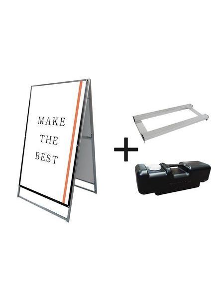 常磐精工 ポスタースタンド ポスター用スタンド看板 A0両面ブラック ウエイトアーム・水タンクセット PSSK-A0RB-3SET|【店舗用品】