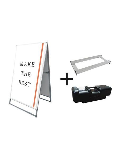 常磐精工 ポスタースタンド ポスター用スタンド看板 A0両面ホワイト ウエイトアーム・水タンクセット PSSK-A0RW-3SET|【店舗用品】
