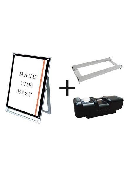 常磐精工 ポスタースタンド ポスター用スタンド看板 A1ロウ片面ブラック ウエイトアーム・水タンクセット PSSK-A1LKB-3SET|【店舗用品】