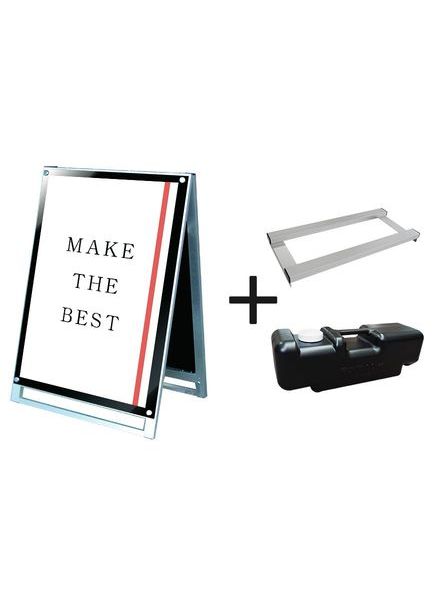 常磐精工 ポスタースタンド ポスター用スタンド看板 A1ロウ両面ブラック ウエイトアーム・水タンクセット PSSK-A1LRB-3SET|【店舗用品】