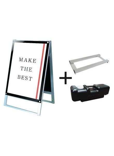 常磐精工 ポスタースタンド ポスター用スタンド看板 A1両面ブラック ウエイトアーム・水タンクセット PSSK-A1RB-3SET|【店舗用品】