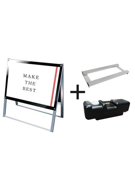 常磐精工 ポスタースタンド ポスター用スタンド看板 A1横両面ブラック ウエイトアーム・水タンクセット PSSK-A1YRB-3SET|【店舗用品】