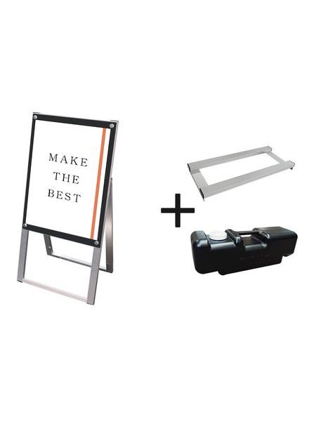 常磐精工 ポスタースタンド ポスター用スタンド看板 A2片面ブラック ウエイトアーム・水タンクセット PSSK-A2KB-3SET|【店舗用品】