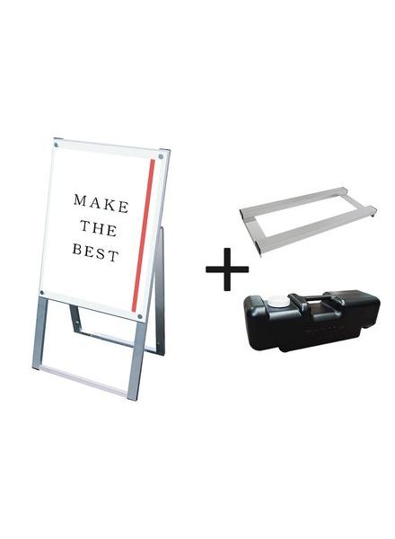 常磐精工 ポスタースタンド ポスター用スタンド看板 A2片面ホワイト ウエイトアーム・水タンクセット PSSK-A2KW-3SET|【店舗用品】
