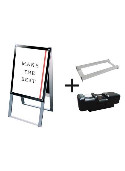 常磐精工 ポスタースタンド ポスター用スタンド看板 A2両面ブラック ウエイトアーム・水タンクセット PSSK-A2RB-3SET|【店舗用品】