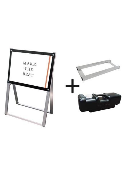 常磐精工 ポスタースタンド ポスター用スタンド看板 A2横片面ブラック ウエイトアーム・水タンクセット PSSK-A2YKB-3SET|【店舗用品】