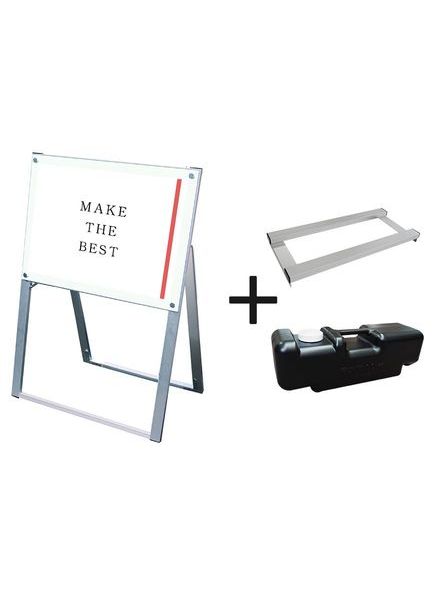 常磐精工 ポスタースタンド ポスター用スタンド看板 A2横片面ホワイト ウエイトアーム・水タンクセット PSSK-A2YKW-3SET|【店舗用品】