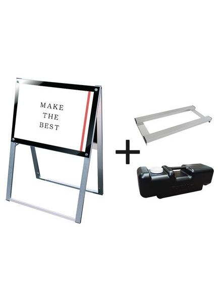 常磐精工 ポスタースタンド ポスター用スタンド看板 A2横両面ブラック ウエイトアーム・水タンクセット PSSK-A2YRB-3SET|【店舗用品】