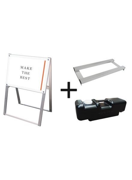 常磐精工 ポスタースタンド ポスター用スタンド看板 A2横両面ホワイト ウエイトアーム・水タンクセット PSSK-A2YRW-3SET|【店舗用品】