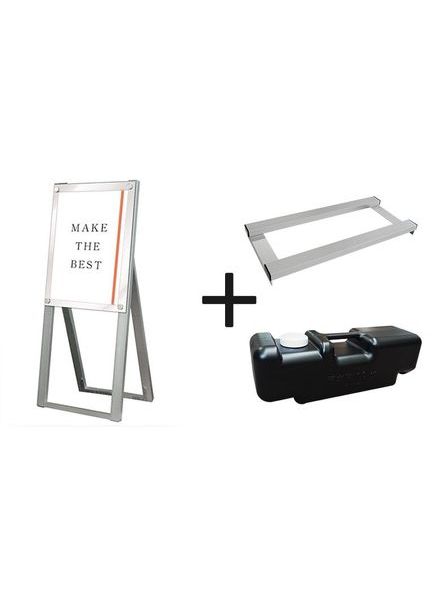 常磐精工 ポスタースタンド ポスター用スタンド看板 A3縦ハイ片面ホワイト ウエイトアーム・水タンクセット PSSK-A3THKW-3SET|【店舗用品】