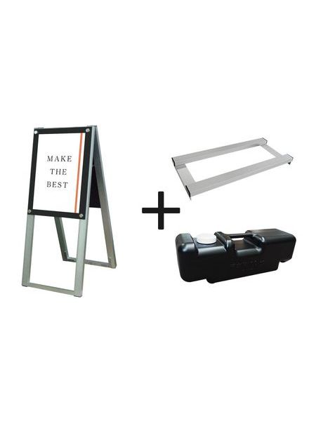 常磐精工 ポスタースタンド ポスター用スタンド看板 A3縦ハイ両面ブラック ウエイトアーム・水タンクセット PSSK-A3THRB-3SET|【店舗用品】
