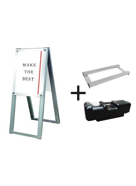 常磐精工 ポスタースタンド ポスター用スタンド看板 A3縦ハイ両面ホワイト ウエイトアーム・水タンクセット PSSK-A3THRW-3SET|【店舗用品】