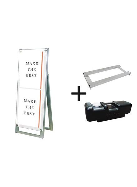 常磐精工 ポスタースタンド ポスター用スタンド看板 A3縦縦片面ホワイト ウエイトアーム・水タンクセット PSSK-A3TTKW-3SET|【店舗用品】