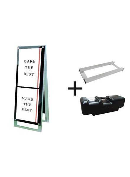 常磐精工 ポスタースタンド ポスター用スタンド看板 A3縦縦両面ブラック ウエイトアーム・水タンクセット PSSK-A3TTRB-3SET|【店舗用品】