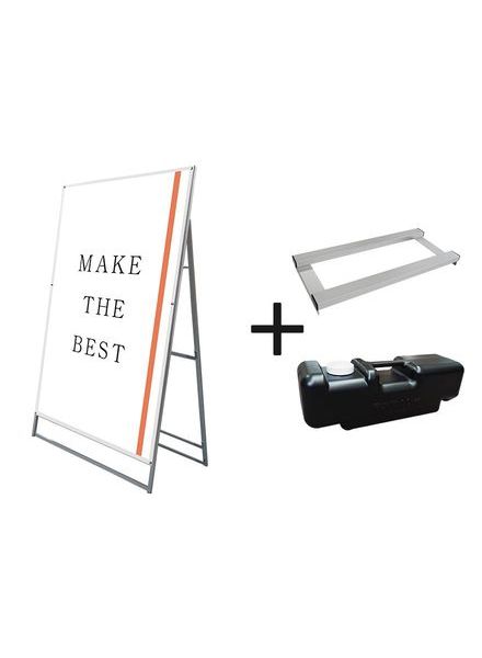 常磐精工 ポスタースタンド ポスター用スタンド看板 B0片面ホワイト ウエイトアーム・水タンクセット PSSK-B0KW-3SET|【店舗用品】